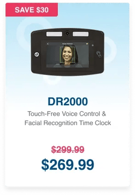 dr2000 touch-free voice control & facial recognition time clock