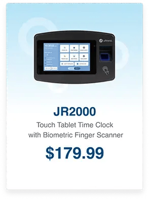 jr2000 touch tablet time clock with fingerprint scanner