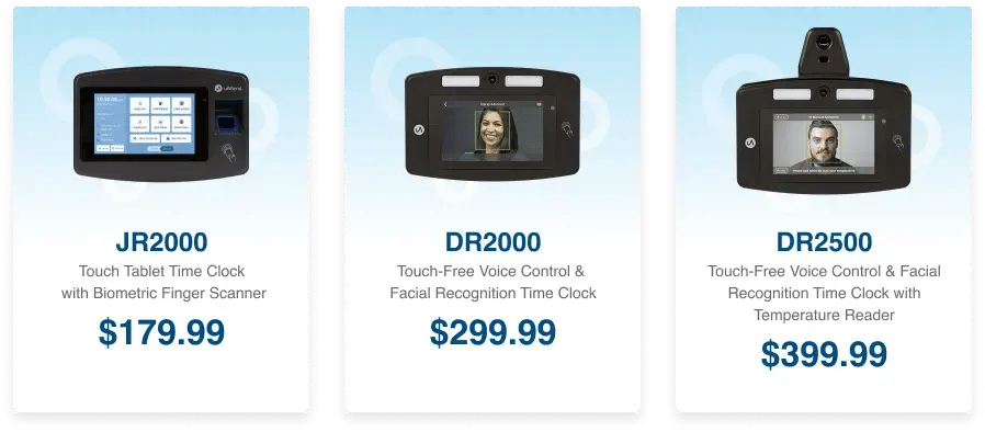 Biometric Fingerprint, Voice Control, and Facial Recognition Time Clocks